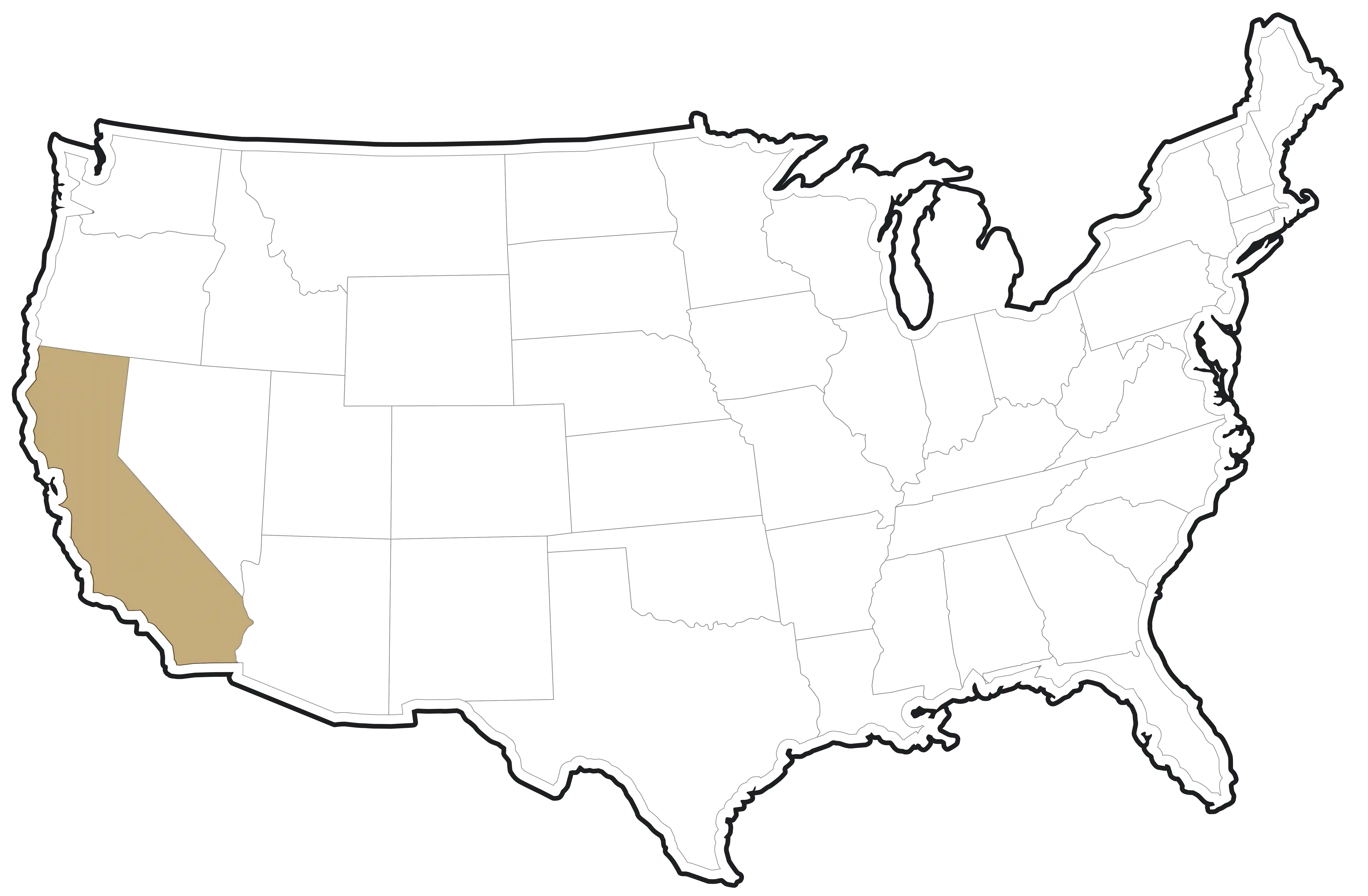 california's location on usa map